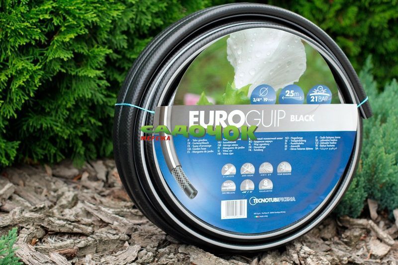 Шланг садовий Tecnotubi Euro Guip Black для поливу діаметр 1 дюйм, довжина 25 м (EGB 1 25) EGB 1 25 фото