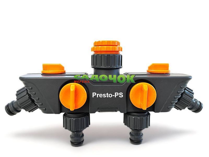 Кран шаровий Presto-PS на 4 виходи з внутрішнім різьбленням 1/2-3/4-1 дюйм, в упаковці - 1 шт. (5010) 5010-BL фото
