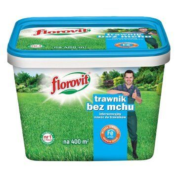 Флоровіт 8 кг, добриво для газону без моху, інтервенційне, з залізом (Fe), для відновлення газону до 400 м&sup2; 209651 фото