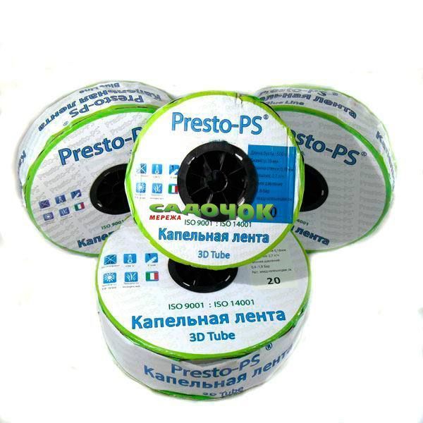 Крапельна стрічка Presto-PS щілинна Blue Line отвори через 10 см, витрата води 1,4 л/год, довжина 500 м (BL-10-500) BL-10-500 фото