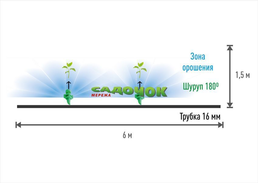 Мікроджет Presto-PS крапельниця для поливу Шуруп 90 л/год 180&deg;, в упаковці - 100 шт. (MJS-018) MJS-018 фото